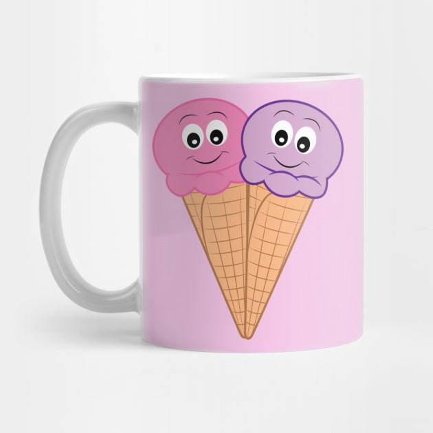 Strawberry & Black Raspberry Ice Cream Heart by PenguinCornerStore